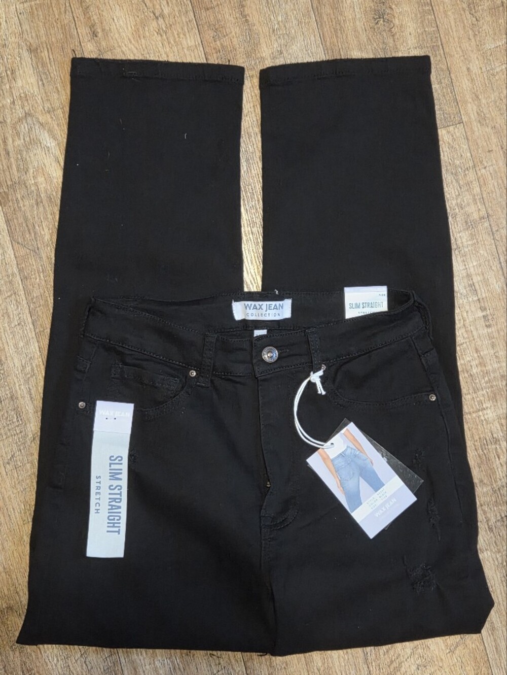 Womens Slim Straight Black Jeans